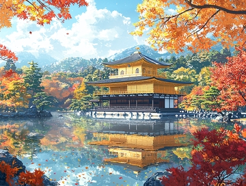 秋日金阁寺景色