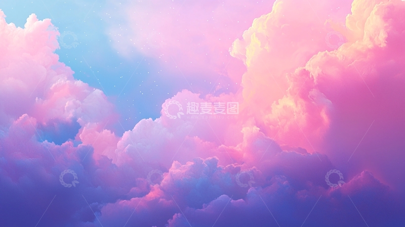 高清大图下载【趣麦麦图】梦幻粉色天空