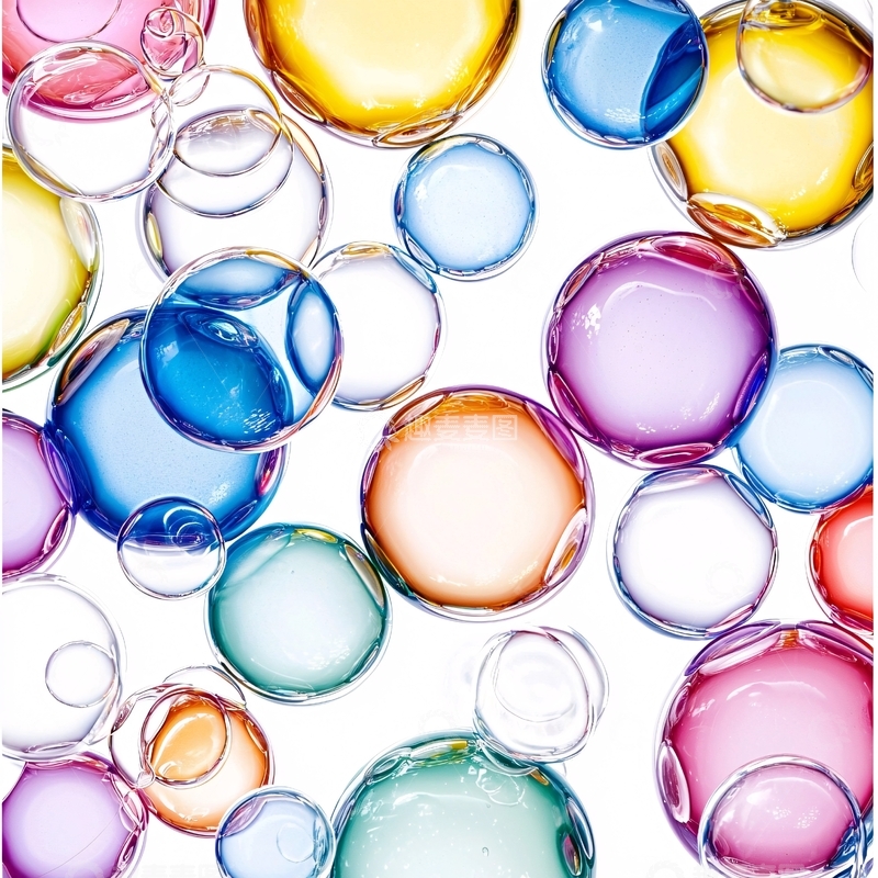 高清大图下载【趣麦麦图】彩色透明泡泡