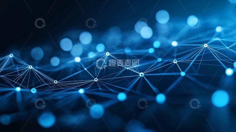 高清大图下载【趣麦麦图】蓝色科技网络连接
