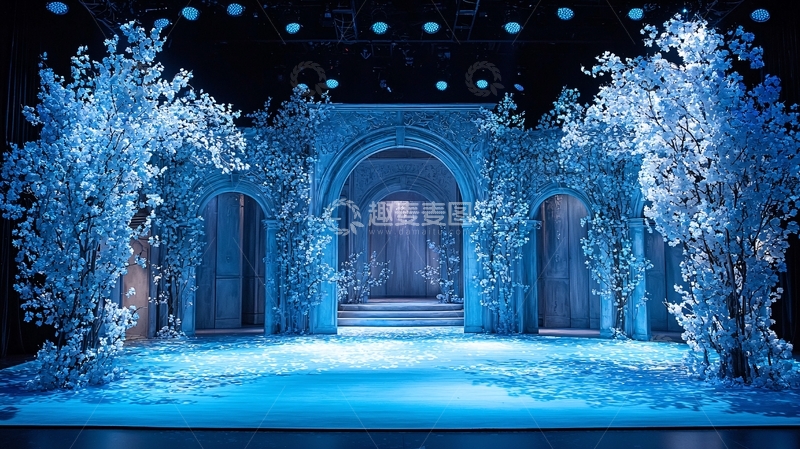 高清大图下载【趣麦麦图】蓝色浪漫舞台场景