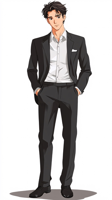 帅气西装男士插画