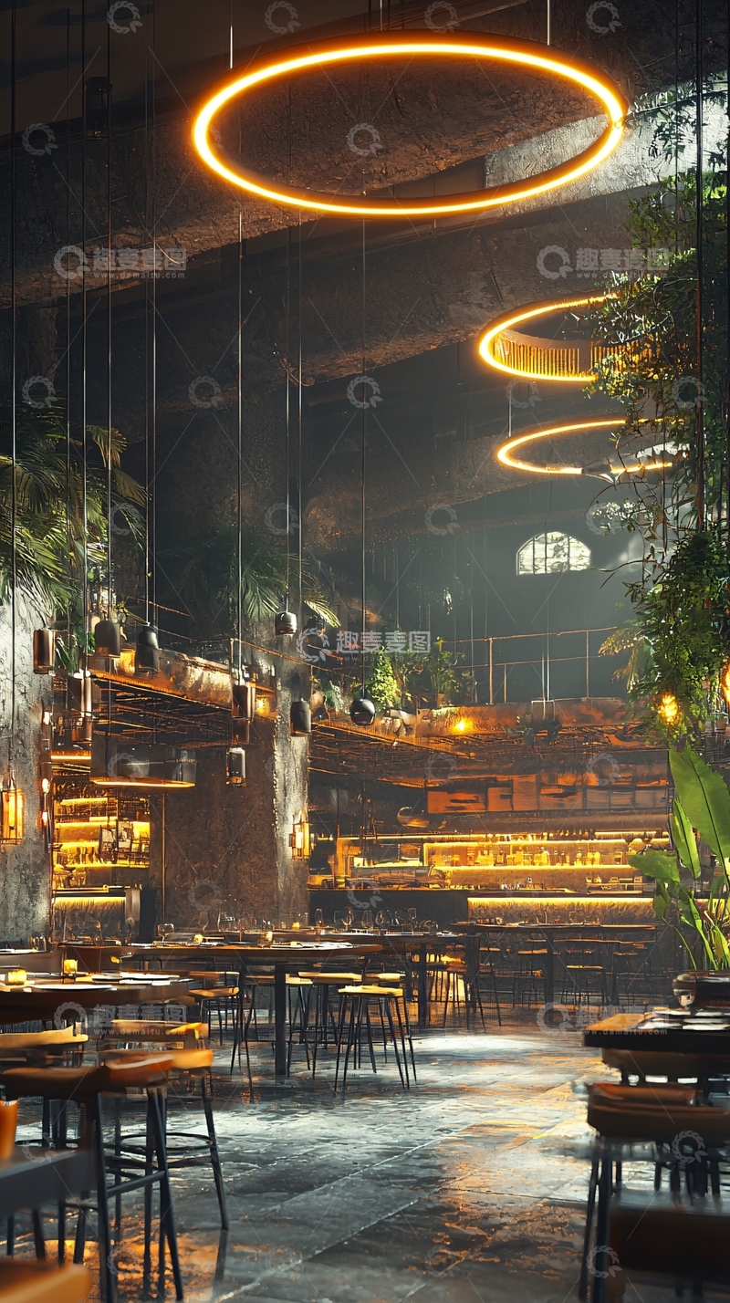 高清大图下载【趣麦麦图】工业风热带酒吧