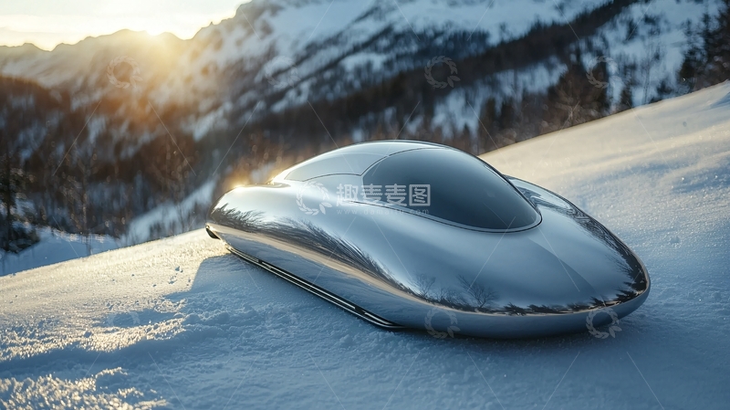 高清大图下载【趣麦麦图】雪地未来概念雪橇