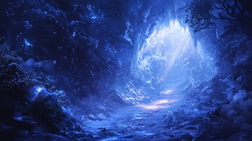 冰蓝色神秘洞穴