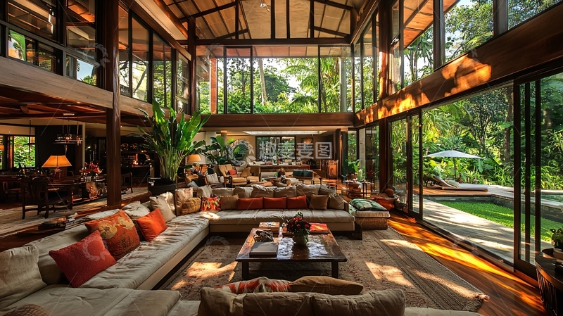 高清大图下载【趣麦麦图】现代风格别墅客厅