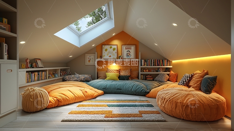 高清大图下载【趣麦麦图】阁楼温馨阅读角