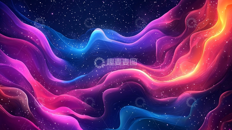 高清大图下载【趣麦麦图】炫彩流体梦幻背景