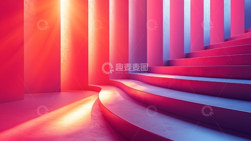 高清大图下载【趣麦麦图】粉色楼梯