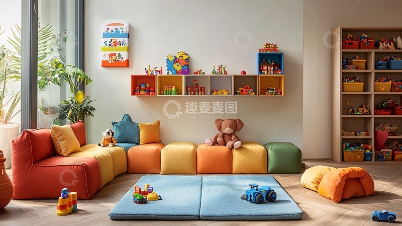 高清大图下载【趣麦麦图】-儿童房玩具角落