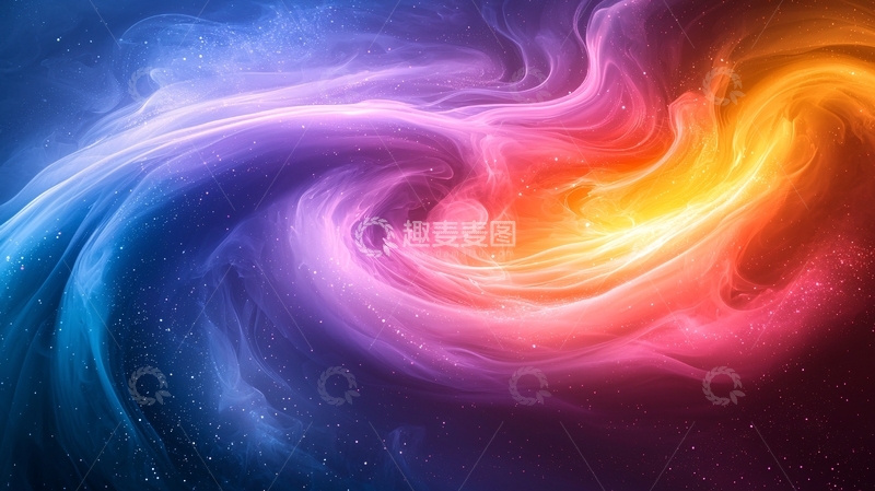 高清大图下载【趣麦麦图】绚丽色彩的抽象漩涡
