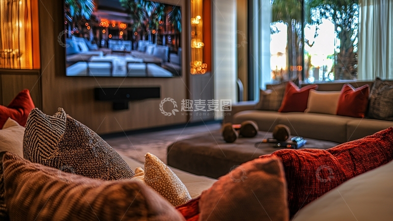 高清大图下载【趣麦麦图】现代简约家居影音室