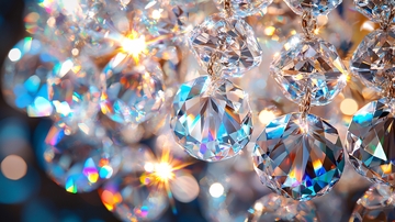 闪耀的水晶吊坠特写