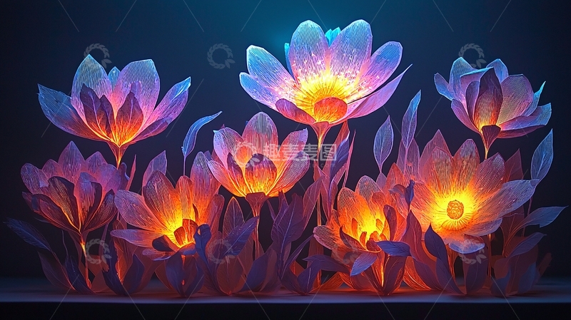 高清大图下载【趣麦麦图】发光花朵