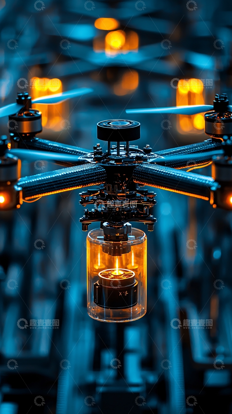 高清大图下载【趣麦麦图】科技感无人机特写