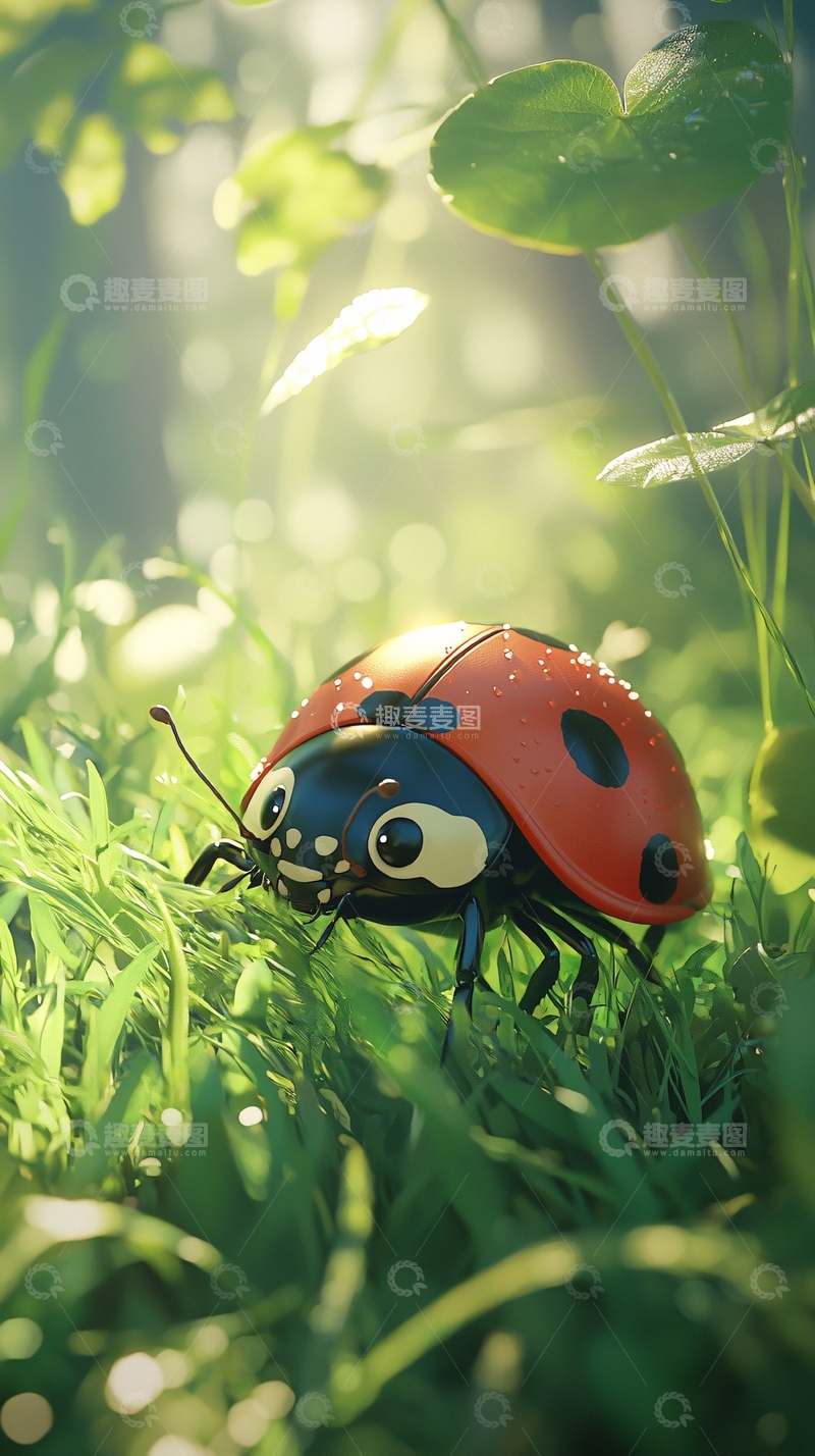 高清大图下载【趣麦麦图】卡通瓢虫