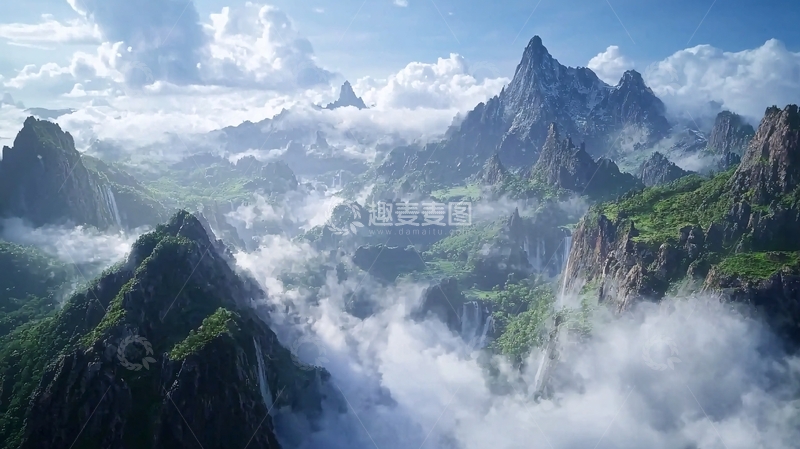 高清大图下载【趣麦麦图】云海山峰