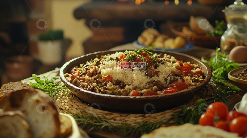 高清大图下载【趣麦麦图】诱人美味的乡村烤肉饭