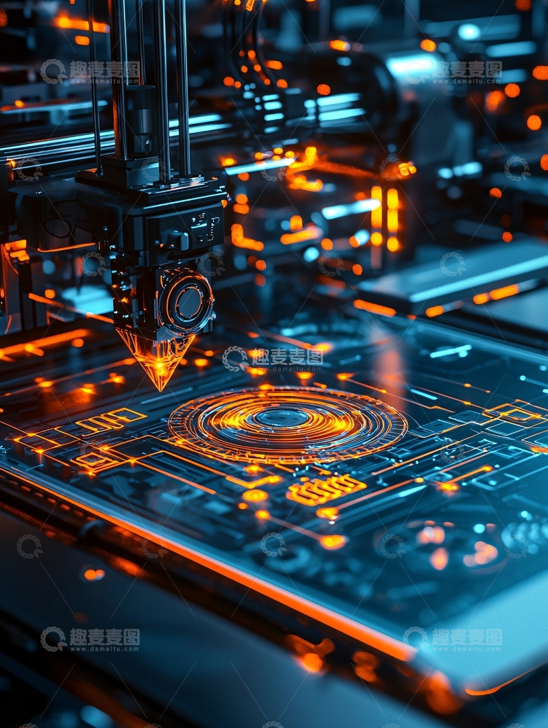 高清大图下载【趣麦麦图】科技感十足的3D打印机