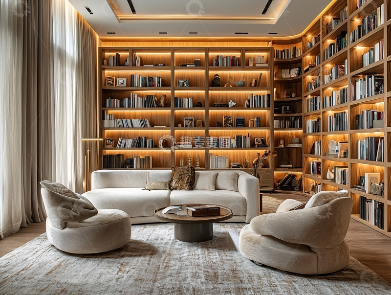 高清大图下载【趣麦麦图】高端大气书房设计