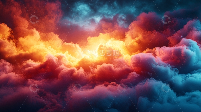 高清大图下载【趣麦麦图】绚丽的彩色云朵