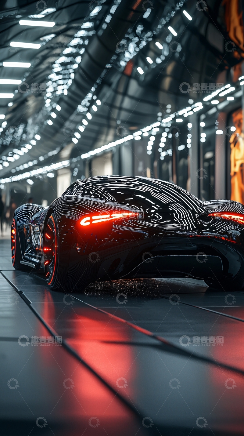 高清大图下载【趣麦麦图】黑色超跑夜景