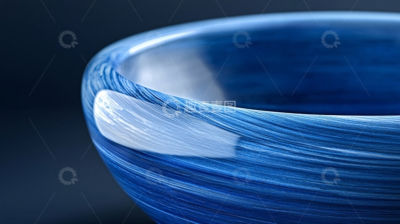 高清大图下载【趣麦麦图】蓝色玻璃碗