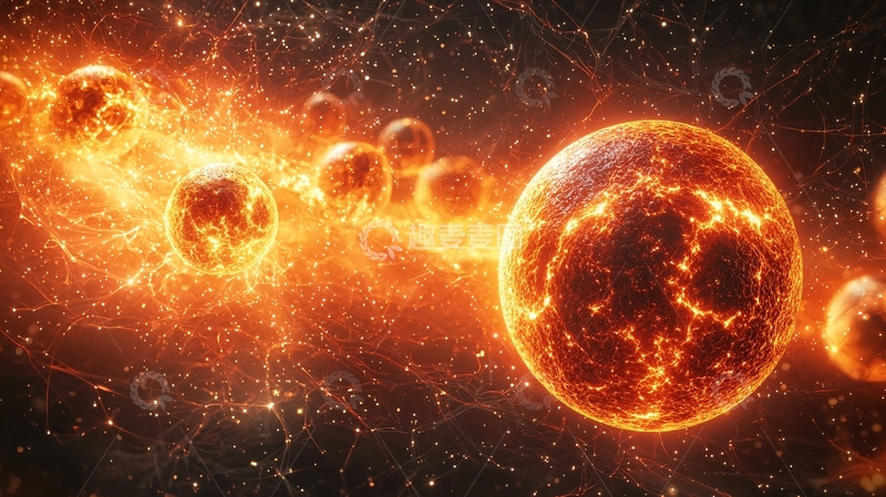 高清大图下载【趣麦麦图】炽热星球连珠