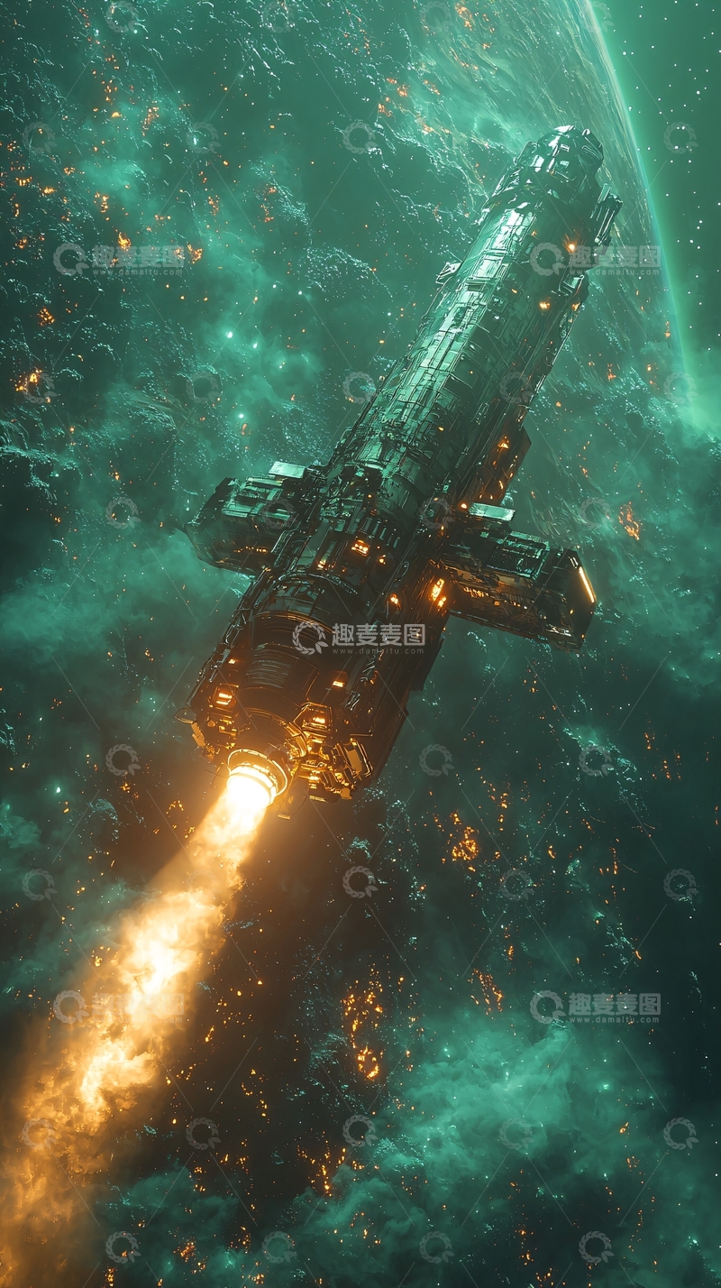 高清大图下载【趣麦麦图】宇宙飞船太空飞行