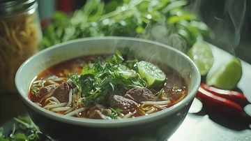 热气腾腾的牛肉粉