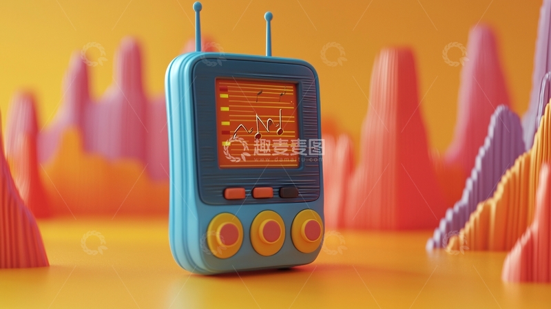 高清大图下载【趣麦麦图】复古卡通手机