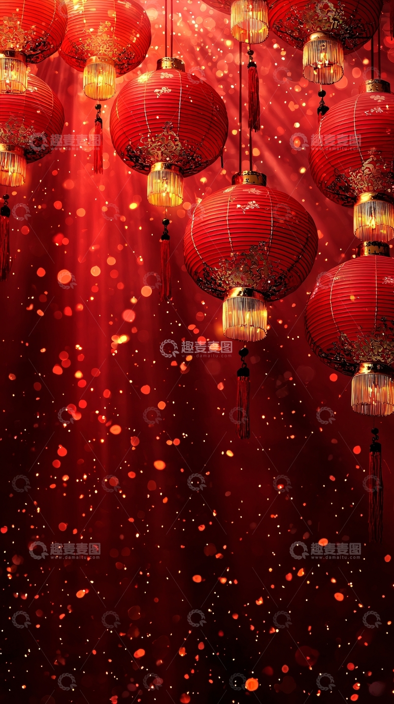 高清大图下载【趣麦麦图】红灯笼背景