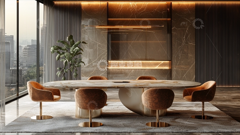 高清大图下载【趣麦麦图】现代轻奢会议室