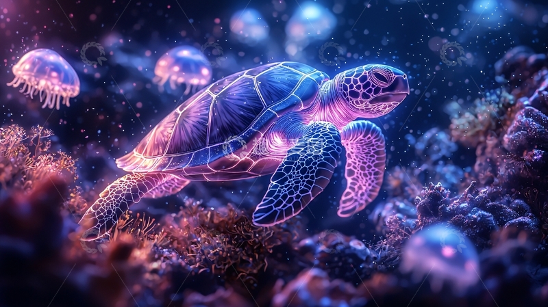 高清大图下载【趣麦麦图】梦幻海龟