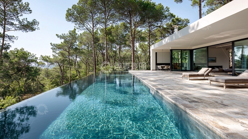 高清大图下载【趣麦麦图】现代简约别墅泳池