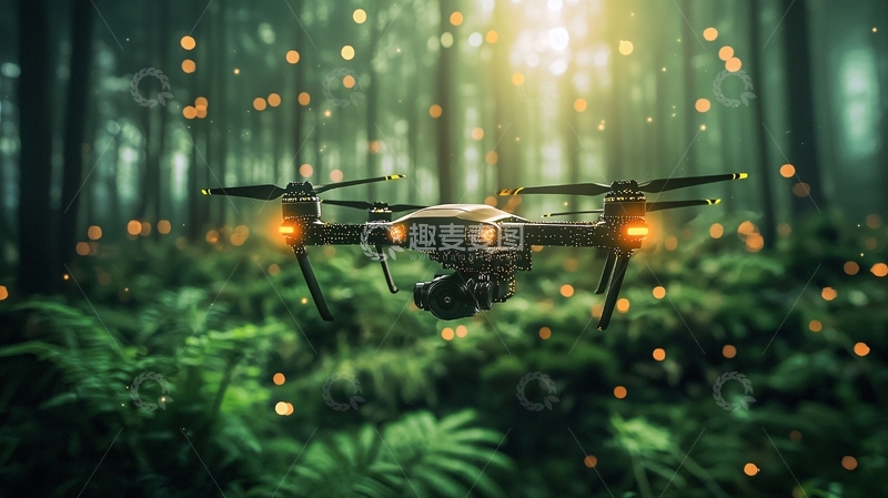 高清大图下载【趣麦麦图】无人机森林监测