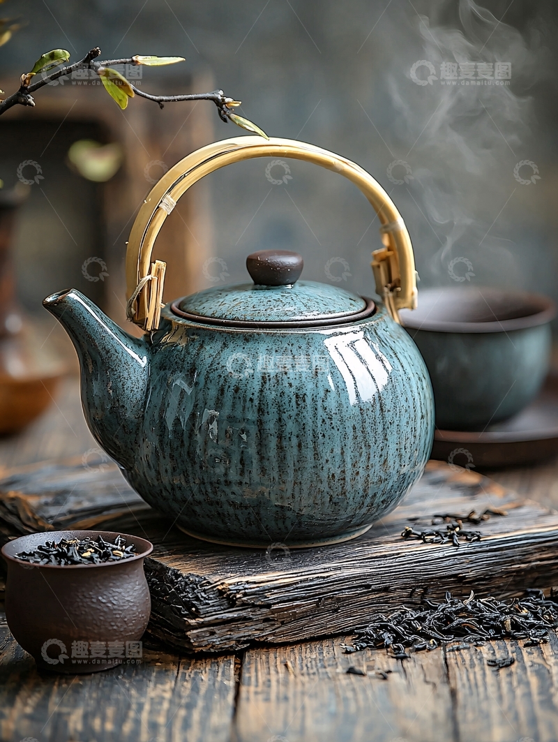 高清大图下载【趣麦麦图】青瓷茶壶