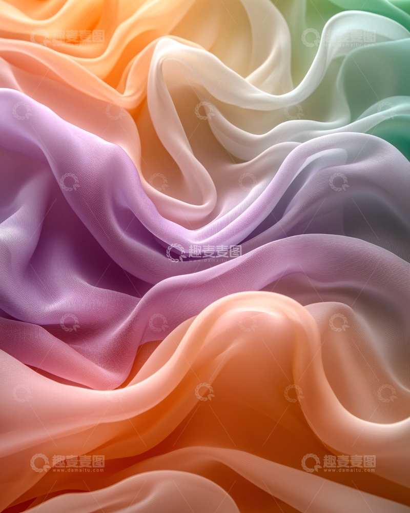 高清大图下载【趣麦麦图】彩虹渐变色丝绸面料