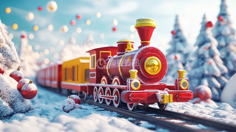 高清大图下载【趣麦麦图】圣诞火车