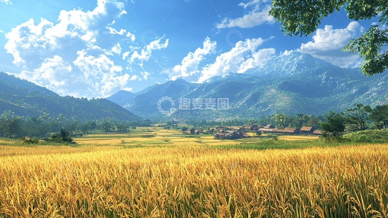 高清大图下载【趣麦麦图】阳光明媚的田园风光