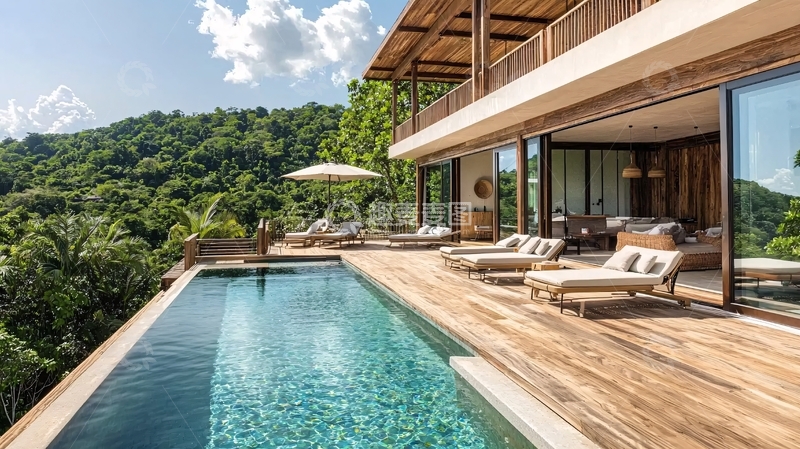 高清大图下载【趣麦麦图】山顶泳池别墅