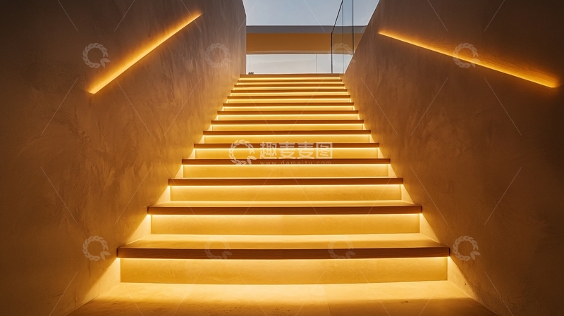高清大图下载【趣麦麦图】室内楼梯灯光设计