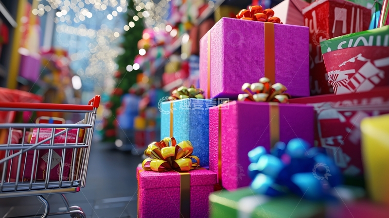 高清大图下载【趣麦麦图】圣诞节礼物堆