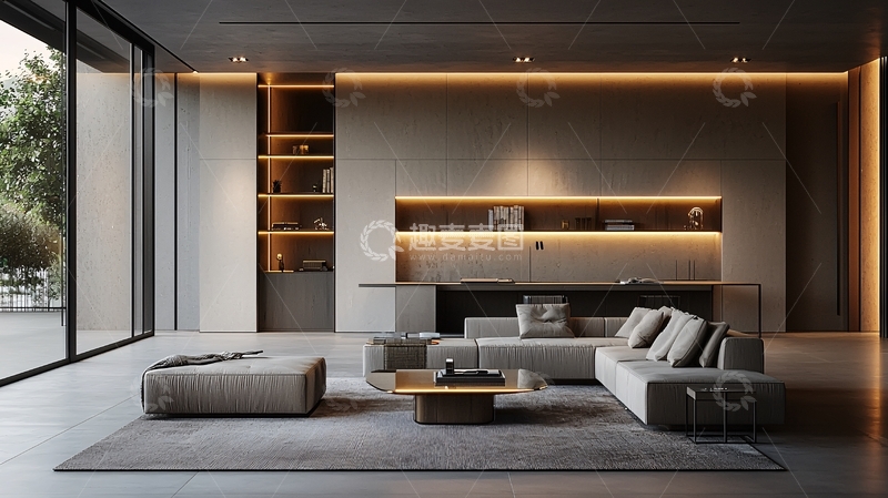 高清大图下载【趣麦麦图】现代极简客厅设计