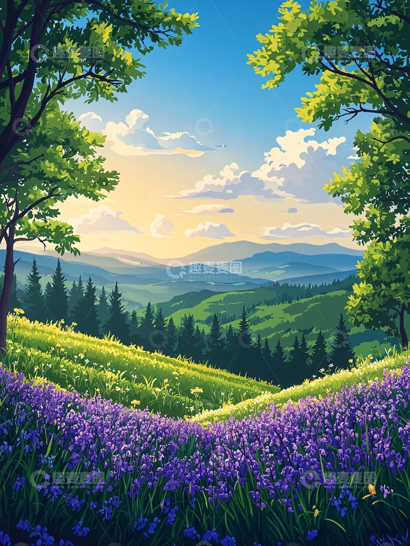 高清大图下载【趣麦麦图】阳光明媚的田园风光