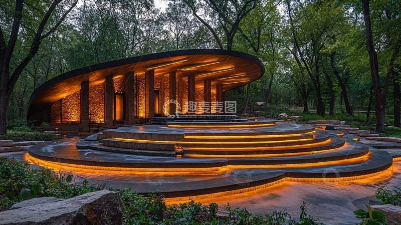 高清大图下载【趣麦麦图】森林公园露天舞台