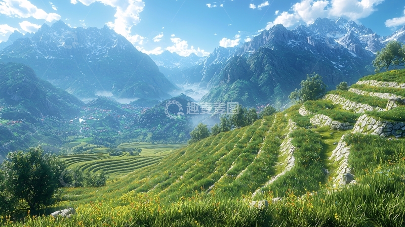 高清大图下载【趣麦麦图】梯田