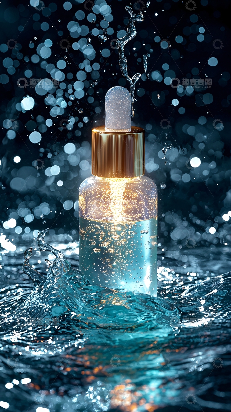 高清大图下载【趣麦麦图】透明精华液在水中飞溅