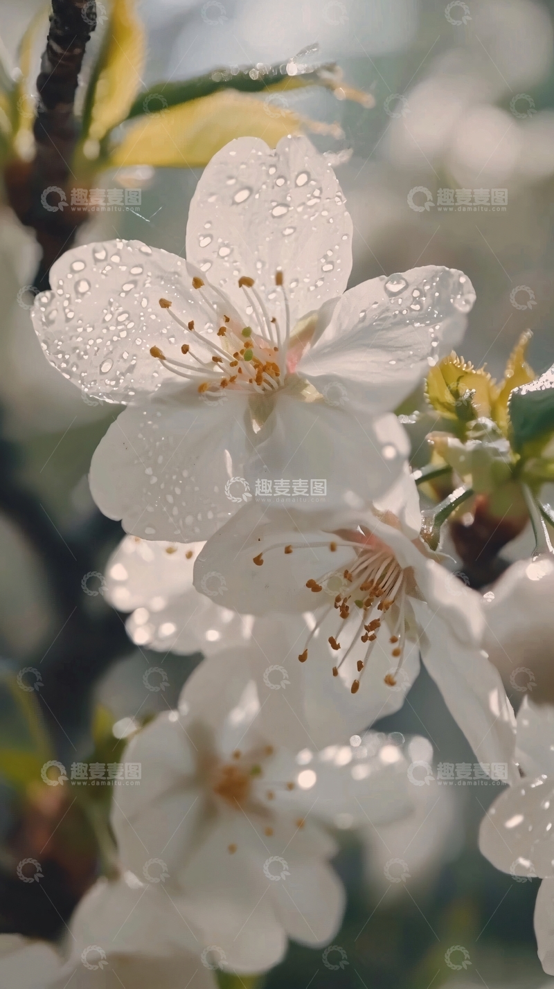 高清大图下载【趣麦麦图】雨后樱花