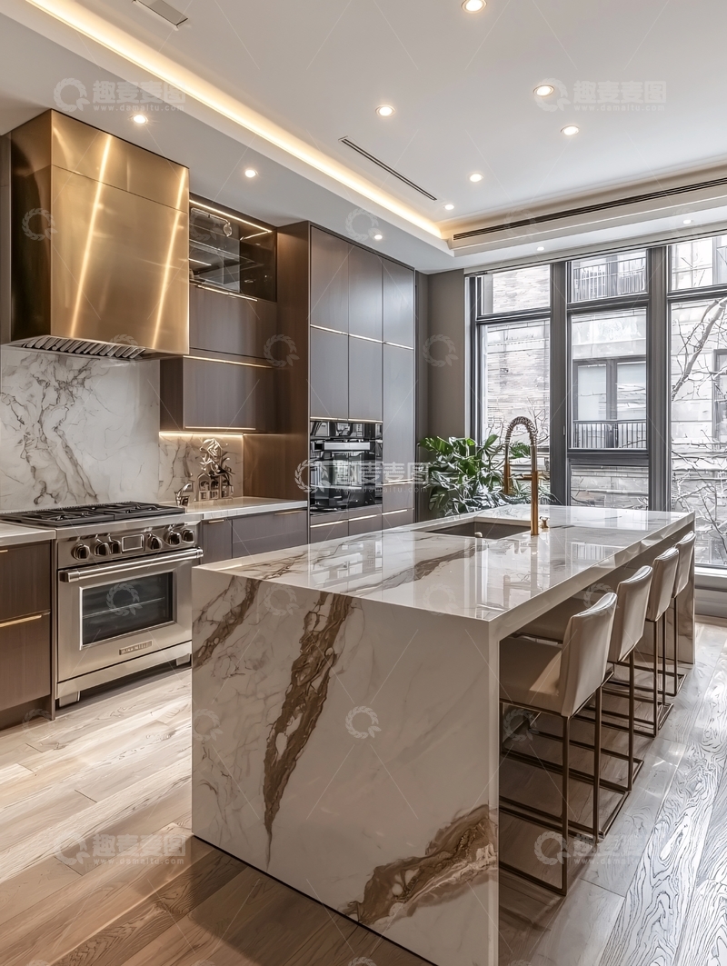 高清大图下载【趣麦麦图】现代轻奢风格厨房